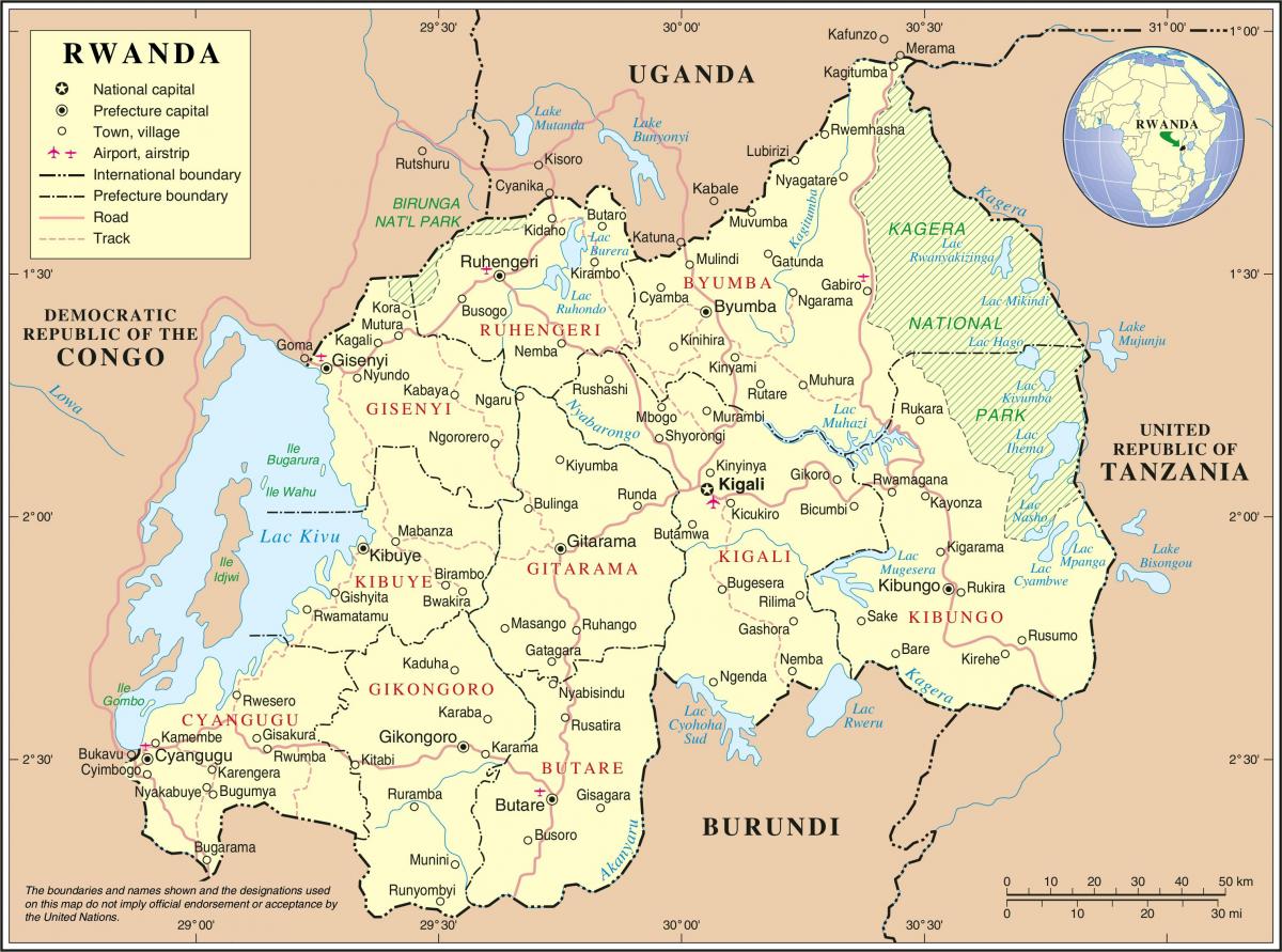 kart inzibati xəritəsi, Rwanda
