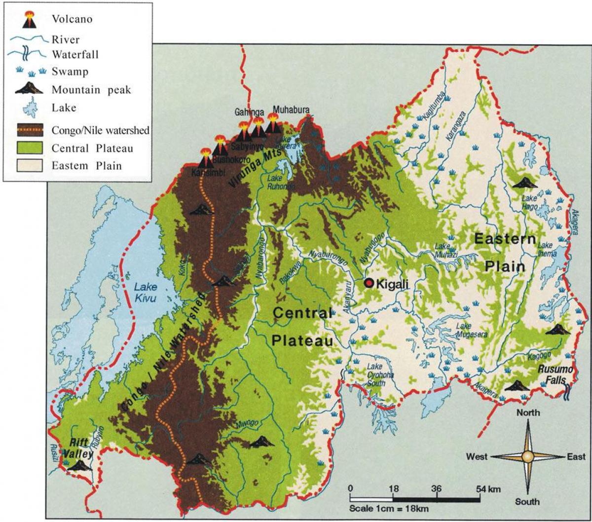 coğrafi xəritə, Rwanda