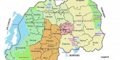 Kart, Rwanda ilə rayon və sektorların